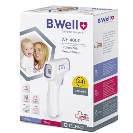 NHIỆT KẾ HỒNG NGOẠI B.WELL SWISS WF-4000. Thiết kế nhỏ gọn với công nghệ siêu nhạy, dễ dàng chăm sóc sức khỏe gia đình.