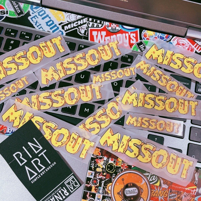 Decal ủi chữ vàng Missout tổng hợp cá tính | Logo Sticker Patch in áo ủi trực tiếp lên vải