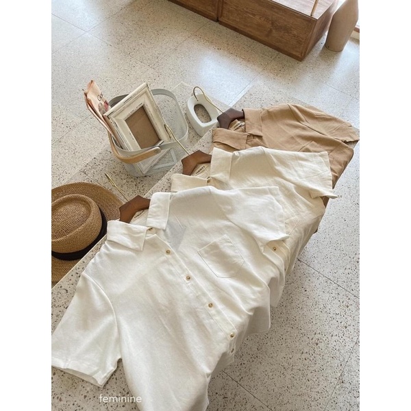 Áo sơ mi cộc tay linen