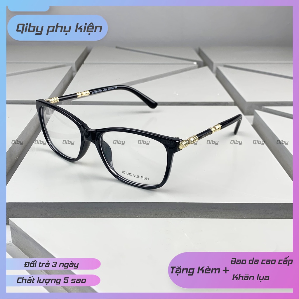 Kính mát gọng kính thời trang nam nữ DR- Lệ Vi mắt vuông chi tiết kim loại
