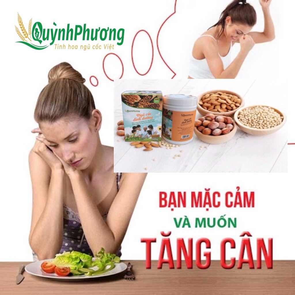 Ngũ Cốc Dinh Dưỡng Nguyên Hạt Quỳnh Phương Giúp Tăng Cân, Giảm Cân, Ăn Kiêng, Người Tiểu Đường Hộp 500g