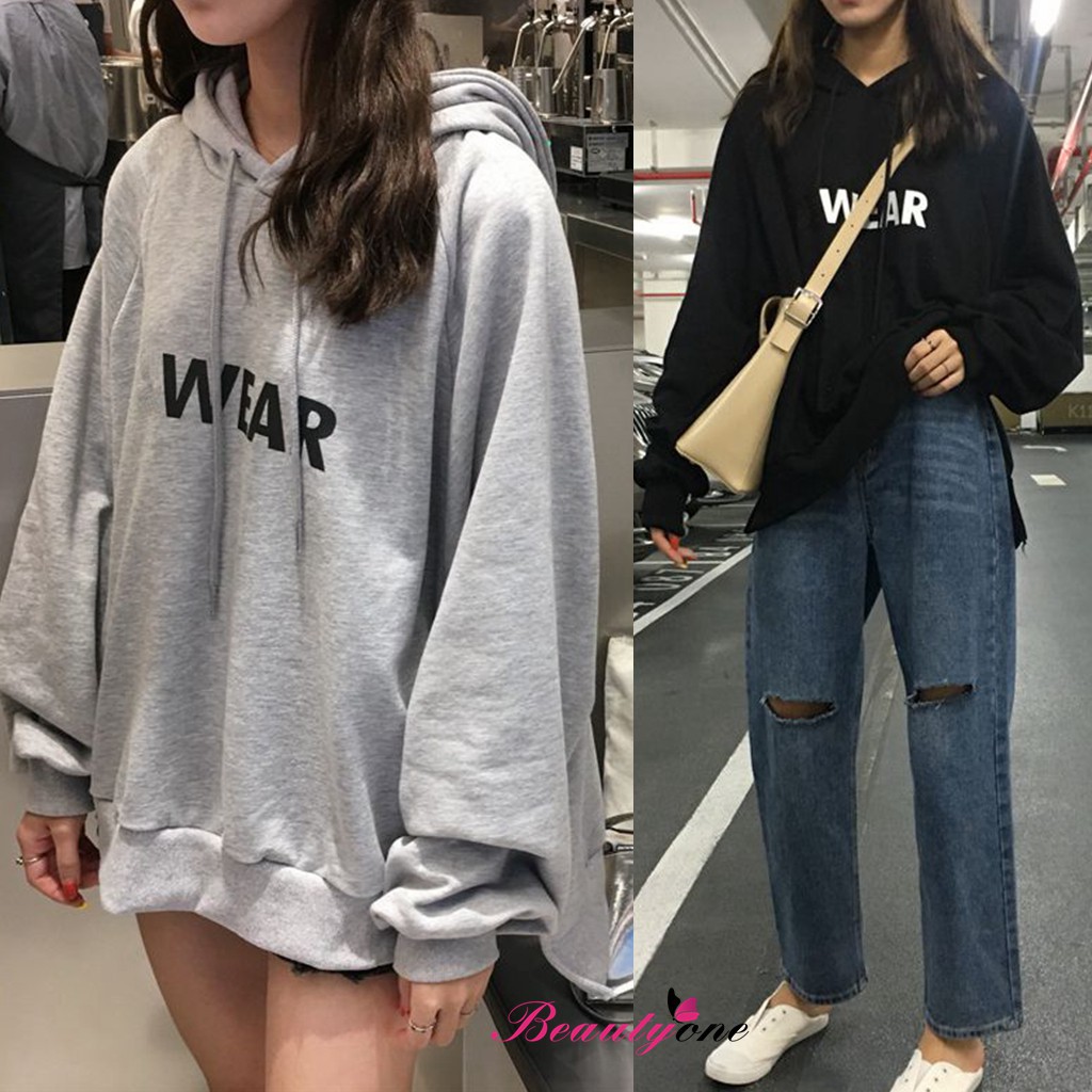 Áo hoodie mỏng dài tay in chữ beautyone