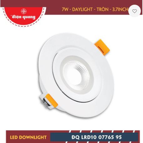 Bộ đèn LED downlight Điện Quang ĐQ LRD10:3W.5W.7W.9W.11W DAYLIGHT