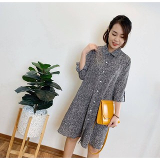 Đầm sơmi ZR hoạ tiết