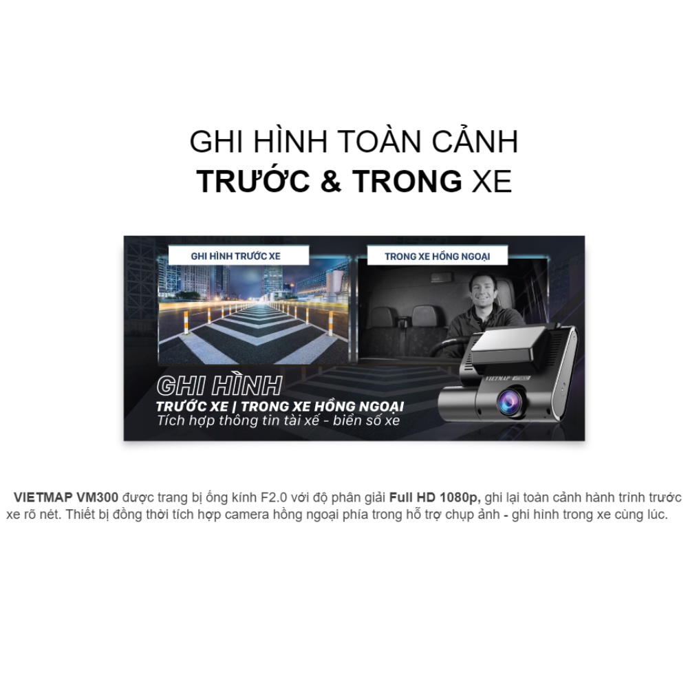 Camera hành trình Vietmap VM300 - Camera Chuẩn Nghị Định 10