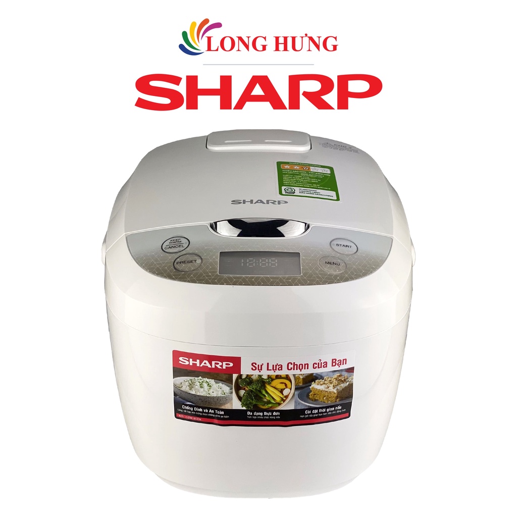 Nồi cơm điện tử Sharp 1.8 lít KS-COM186EV-GL - Hàng chính hãng