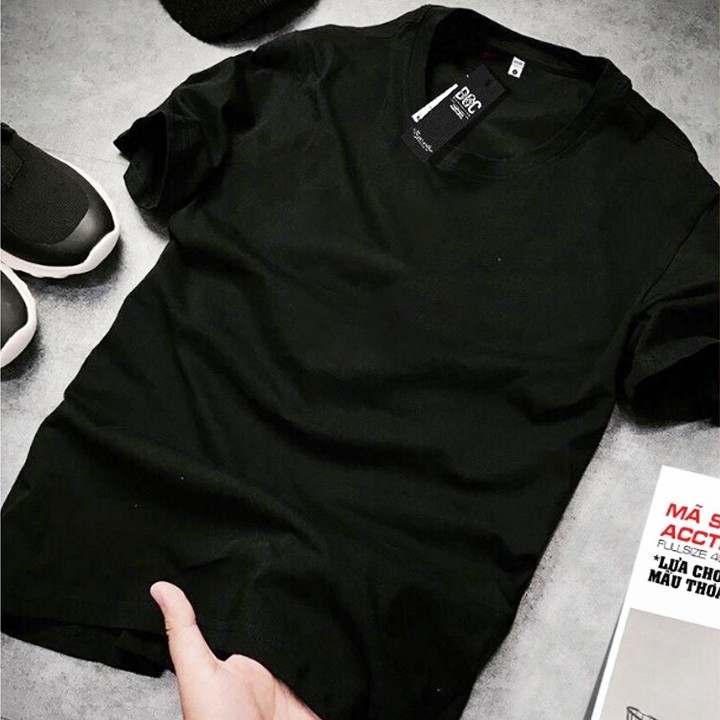 Freeship Đơn 99K áo Thun Trơn Nam Nữ Thời trang 4 Mùa 2 Tông Màu trắng đen