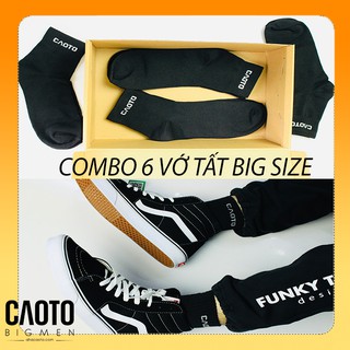 Combo 6 Vớ Tất Big Size Nam Thời Trang Full Đen Size Lớn 44 45 46 47 48 49
