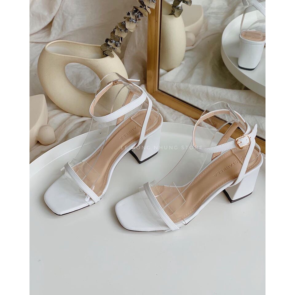 Giày sandal nữ gót vuông cao 7p mã HH1