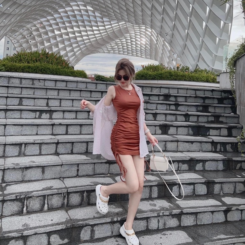 [ 𝐅𝐑𝐄𝐄 𝐒𝐇𝐈𝐏 ] SÉT VÁY BODY RÚT HÔNG MIX KHOÁC KẺ SỌC CHẤT LEN TĂM HÀNG L1