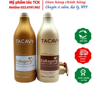 Dầu gội xả Tacavy chính hãng 1000ml phục hồi tóc hư tổn chống rụng tóc hương thơm nước hoa