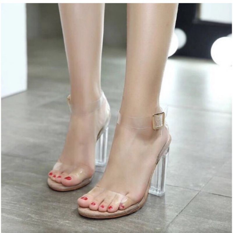 Giày cao gót nữ 💝sandal 💝 33 đến 44,9p kem trong