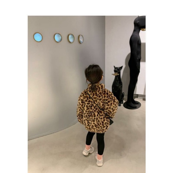 Áo khoác lông da báo cao cấp trẻ em  A006