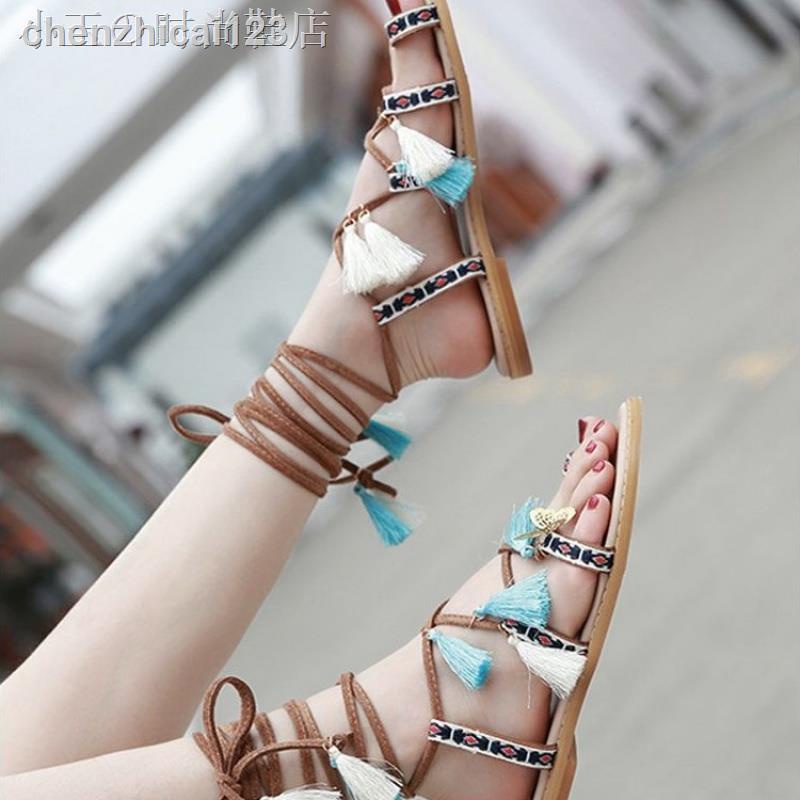 ✎☈✕□✇♝ Giày sandal cột dây phong cách Roman