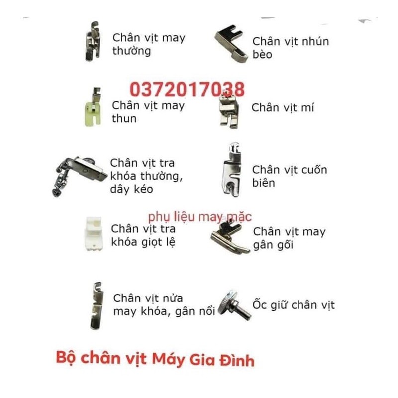 bộ 10 chân vịt máy may gia đình