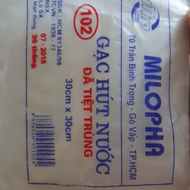 100 miếng Gạc tiệt trùng cắt sẵn , dùng để đắp mặt