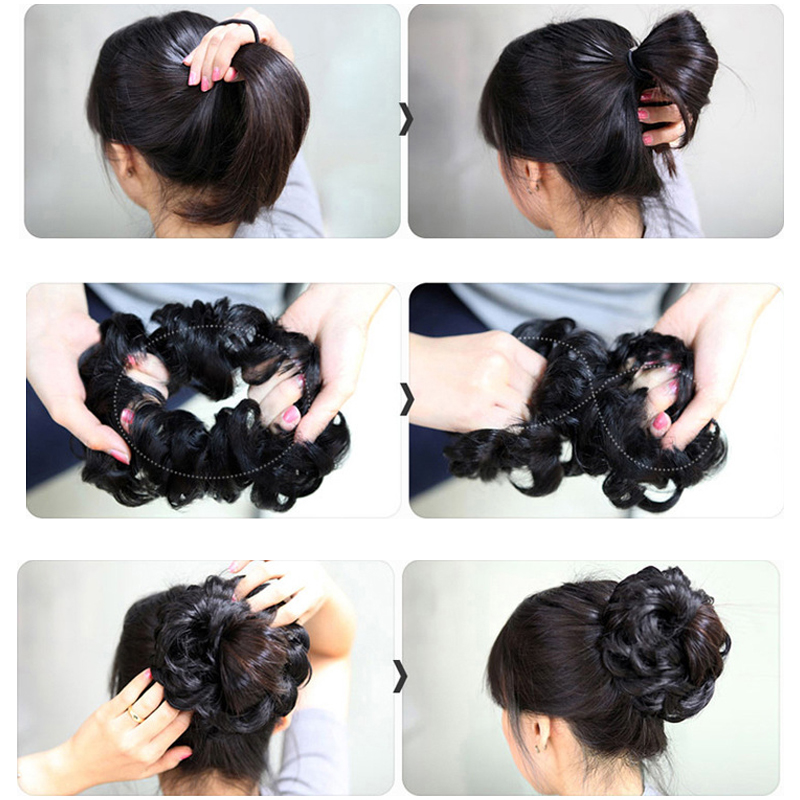 Búi tóc giả Wigsin kiểu xoăn hiệu ứng tự nhiên dành cho nữ