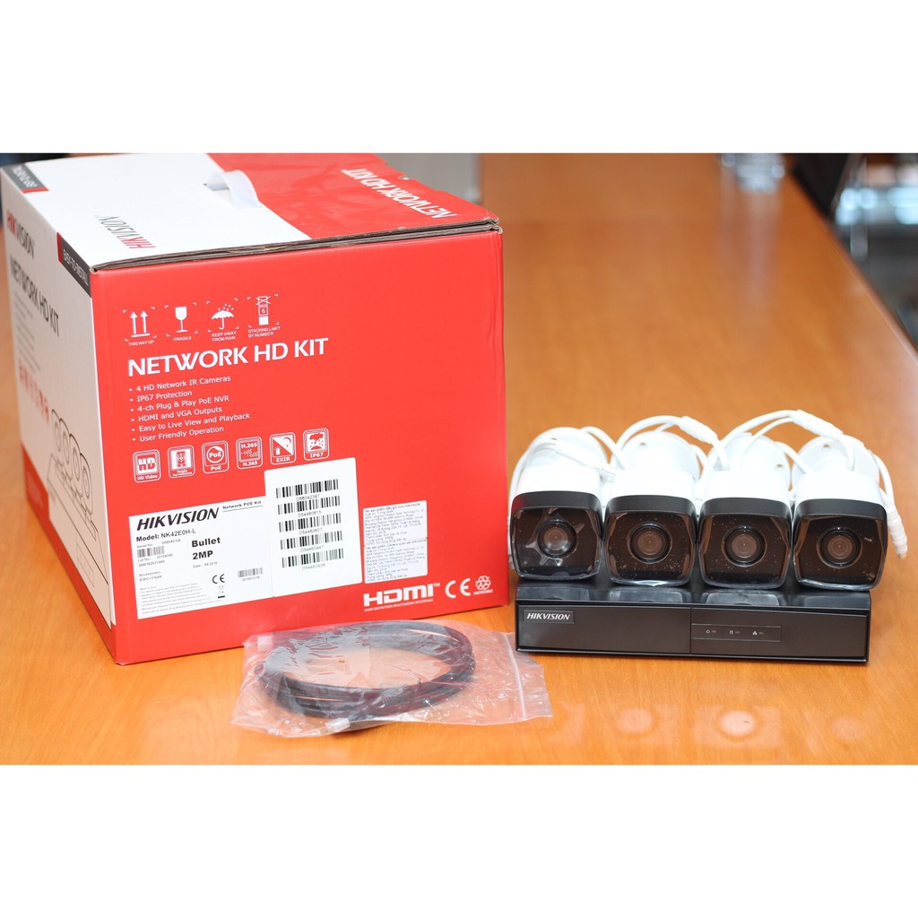 Bộ Kit 4 Camera wifi IP HD1080P HIKVISION NK42E0H-L