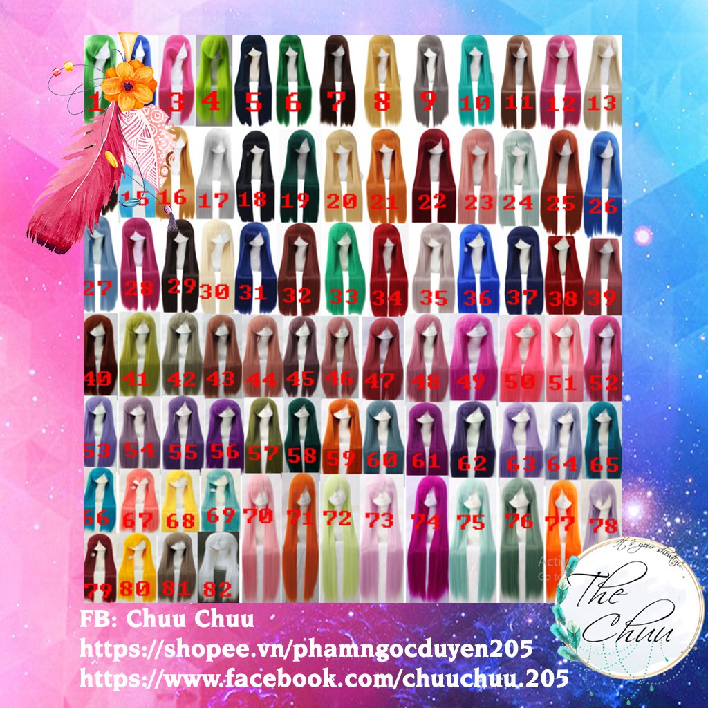 [Piaoliujia] Tóc giả hóa trang 100cm 1m wig cosplay