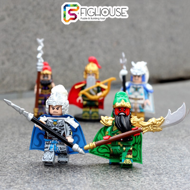 Combo 5 Minifigures Ngũ Hổ Tướng Tam Quốc : Quan Vũ, Triệu Vân, Trương Phi, Hoàng Trung, Mã Siêu - 2030A 2030B