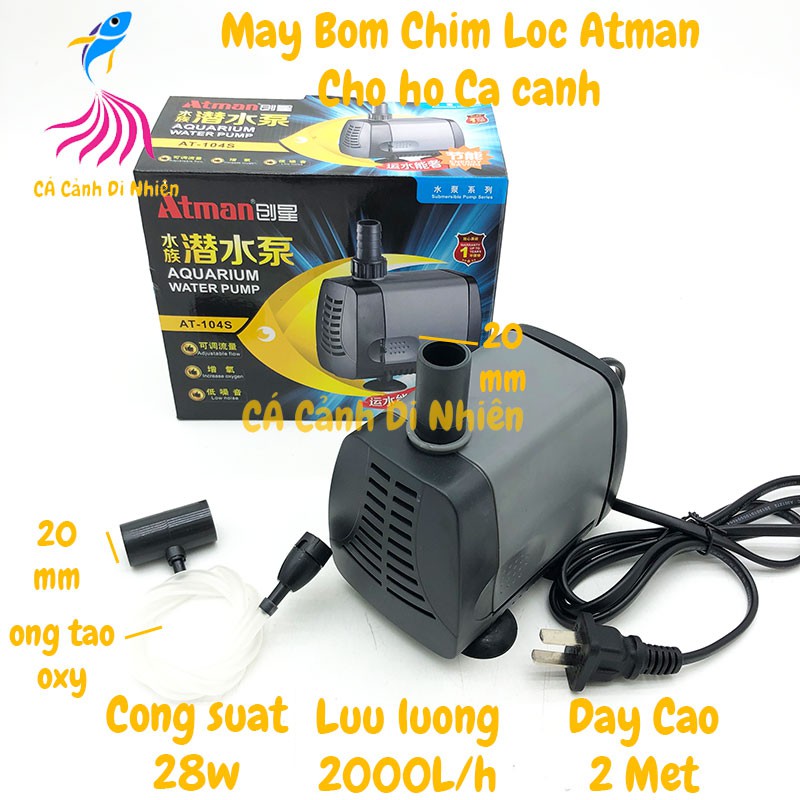 Máy bơm chìm lọc nước ATMAN AT-104S 28W cho hồ cá cảnh