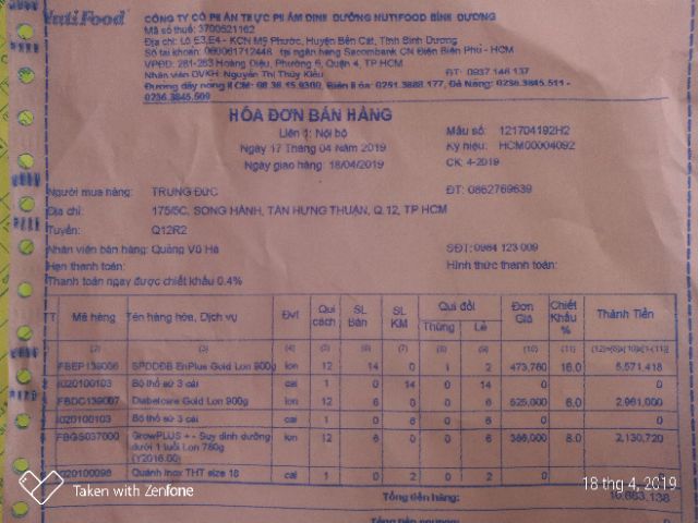 Sữa bột Enplus Gold 900g