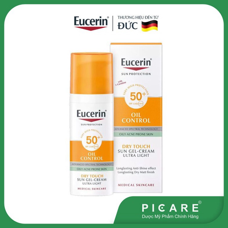 [CHÍNH HÃNG] Kem chống nắng  Eucerin cho da nhờn mụn Sun Oil Control Dry Touch SPF50+ 50ml - 69767