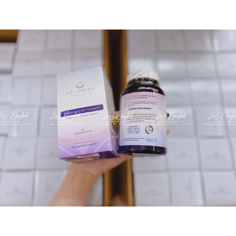 Viên Uống Trắng Da Relumins Advance White 1650mg Glutathione Complex 90v Của Mỹ