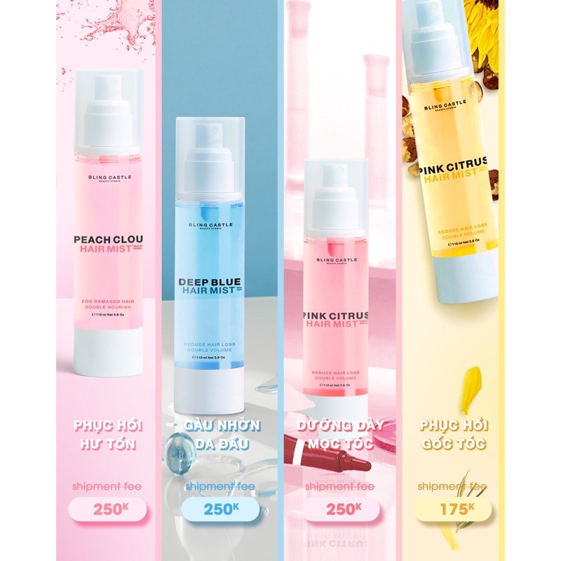 Xịt dưỡng tóc Peachy Keratin Hair Mist - Phục Hồi Hư Tổn 110ml