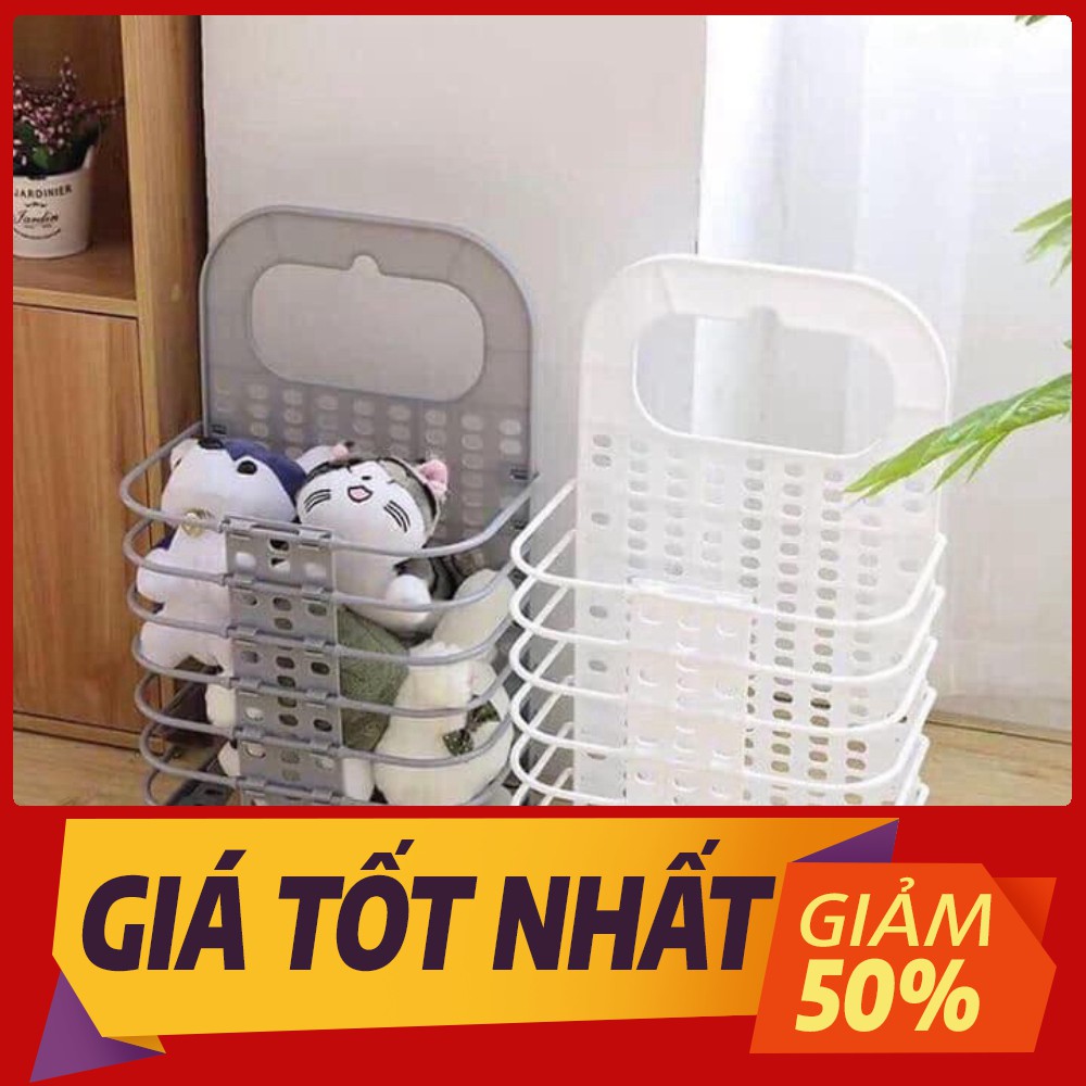 Giỏ đựng đồ gấp gọn thông minh Việt Nhật tặng móc dính trong (3379), Giỏ treo tường đựng quần áo đồ dùng nhà tắm - 00540