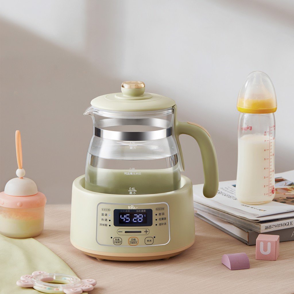 Bình đun nước và máy hâm sữa tiệt trùng Mini đa năng cho bé Bear TNQ-D12W7, pha trà, khử Clo - HAPOS