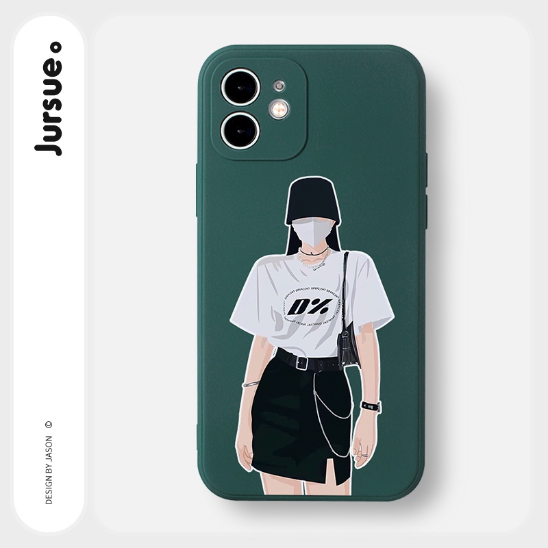 Ốp lưng JURSUE mềm hoạt hình cặp đôi dễ thương đẹp Cho iPhone 14 13 12 11 Pro Max SE 2020 X XR XS 8 7 ip 6S 6 Plus Y2210