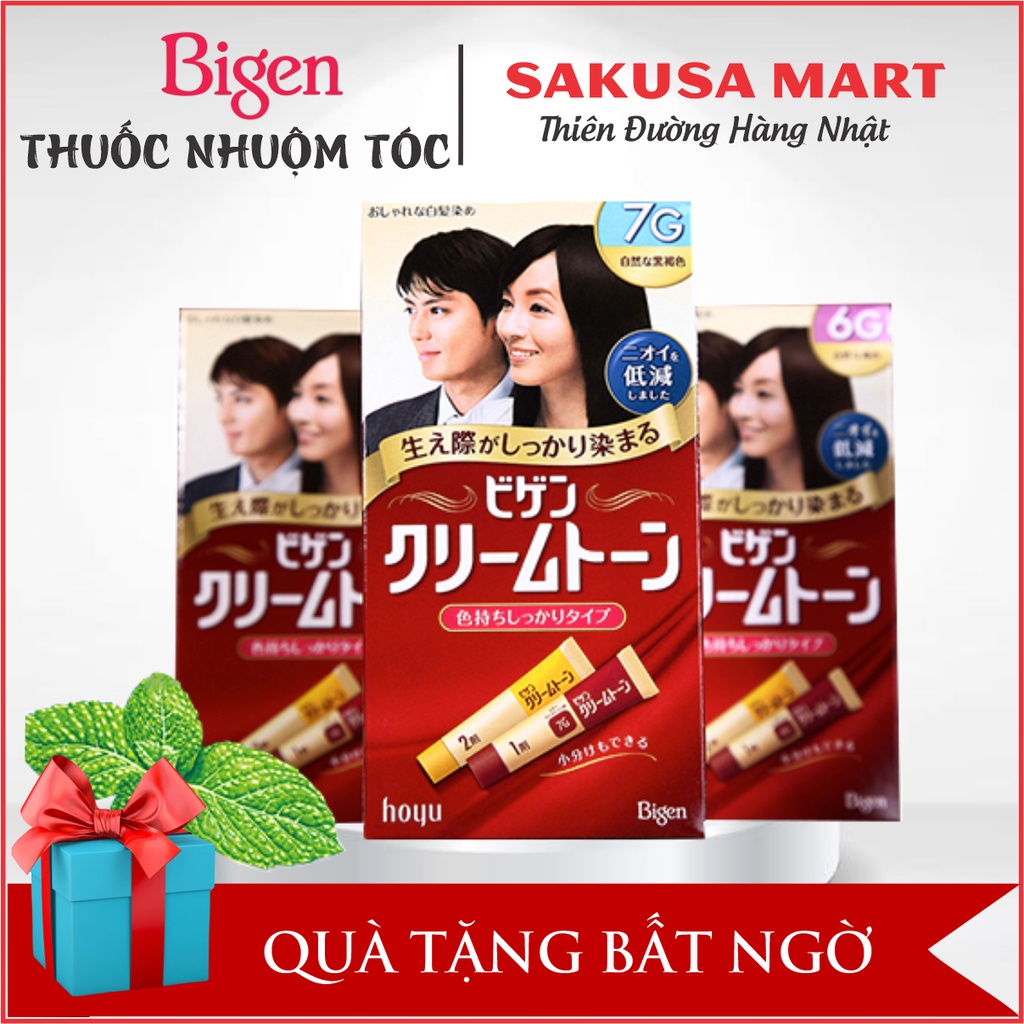 Thuốc nhuộm tóc thảo dược Bigen Nhật Bản nhuộm tóc phủ bạc lên màu chuẩn bền màu