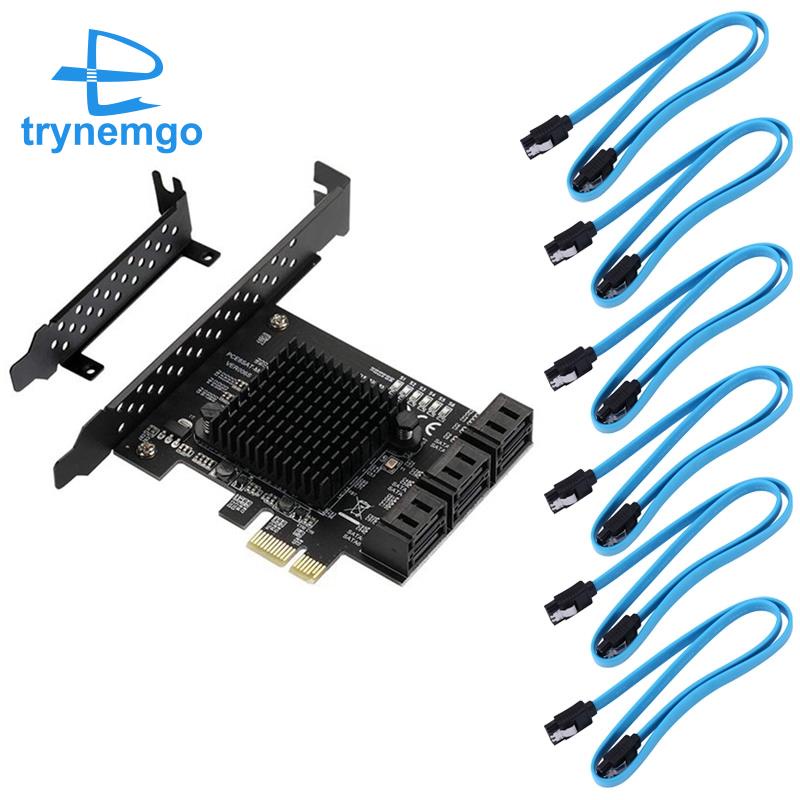 Card Mở Rộng 88SE9215 Chip 6 Cổng SATA 3.0 Sang PCIe SATA 3 Kèm Phụ Kiện