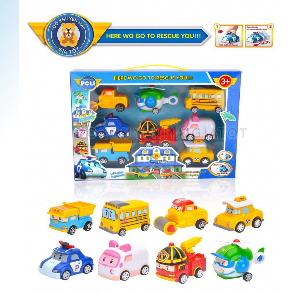 LDEH0 8IN1_BỘ 8 XE TRỚN ROBOCAR POLI VÀ các NGƯỜI BẠN ( hàng chiếc một ) 16 JT