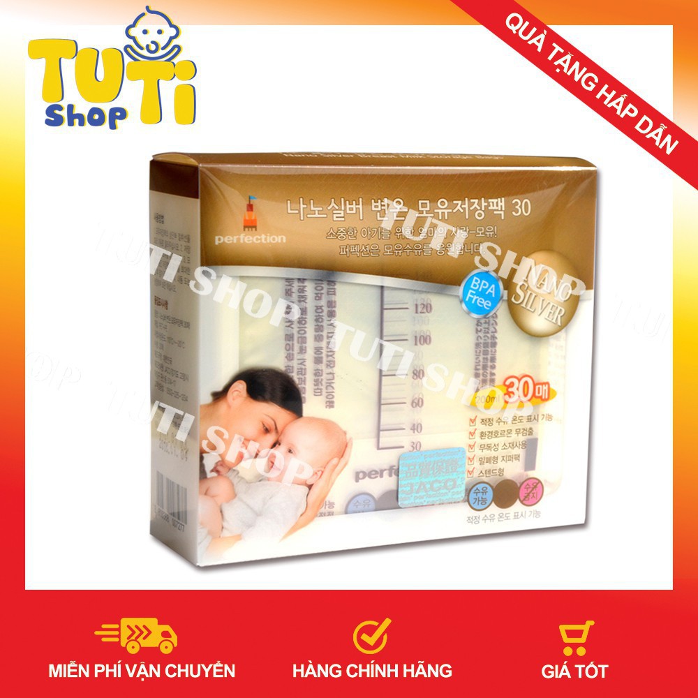 P2 💖💖BIG SALE💖💖Túi Trữ Sữa Perfection Nano Silier HÀN QUỐC ✔30 Túi 200ML 15 46