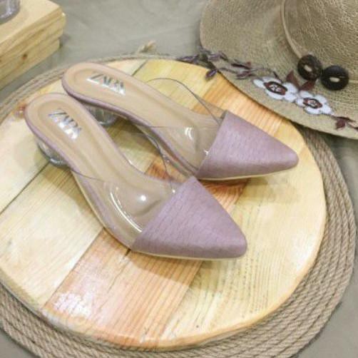 Giày Sandal Zara Am08 Mặt Kính Trái Phải Cho Nữ