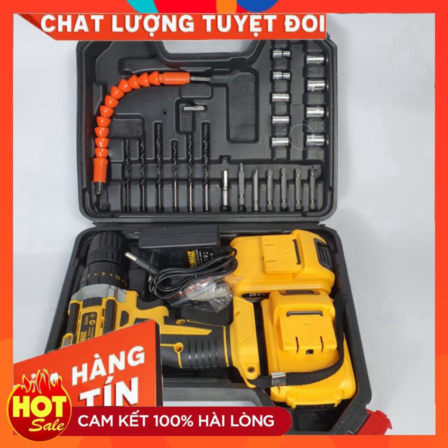 [chính hãng] Máy khoan pin Dewalt 26V 3 Chức Năng Máy 2 PIN kèm 24 Phụ Kiện [cam kết chất lượng]