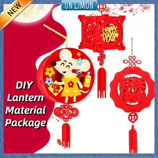 1 Cái Đồ Trang Trí Ngày Tết Đèn Lồng Đỏ Trẻ Em DIY Handmade Blessing Palace Lantern