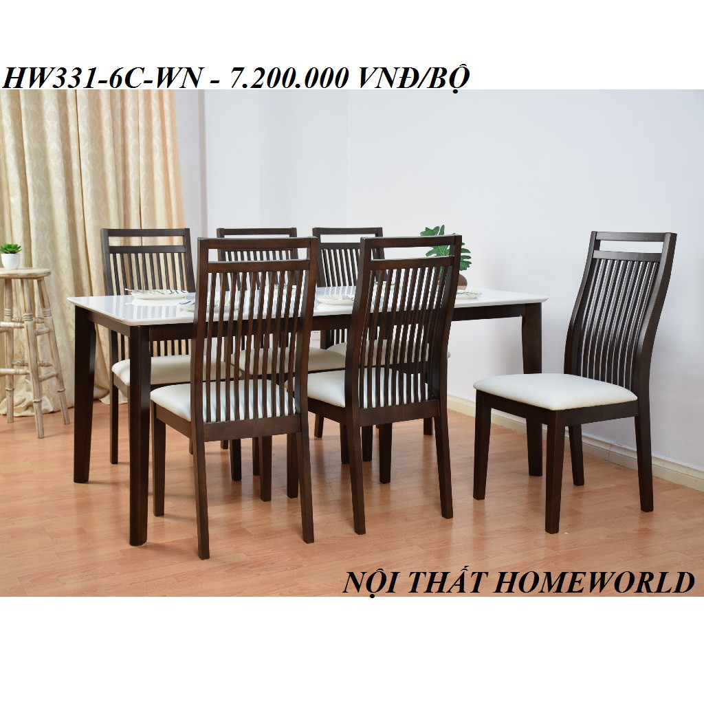 Bộ bàn ăn 6 ghế Chonoithat HW331-WN-6C