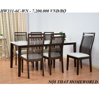 Bộ bàn ăn 6 ghế Chonoithat HW331-WN-6C