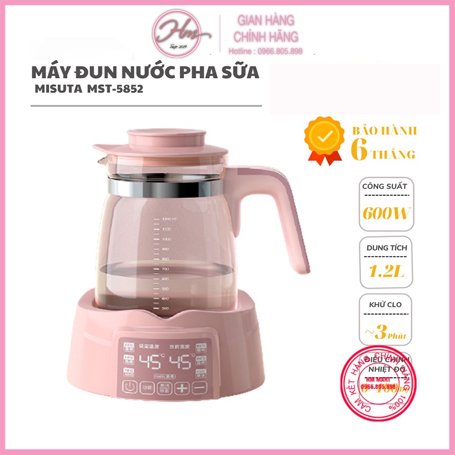 Bình Đun Nước Siêu Tốc Hiển Thị Nhiệt Độ, Máy Đun Nước Pha Sữa Điện Tử - Giữ Nhiệt Liên Tục 24h