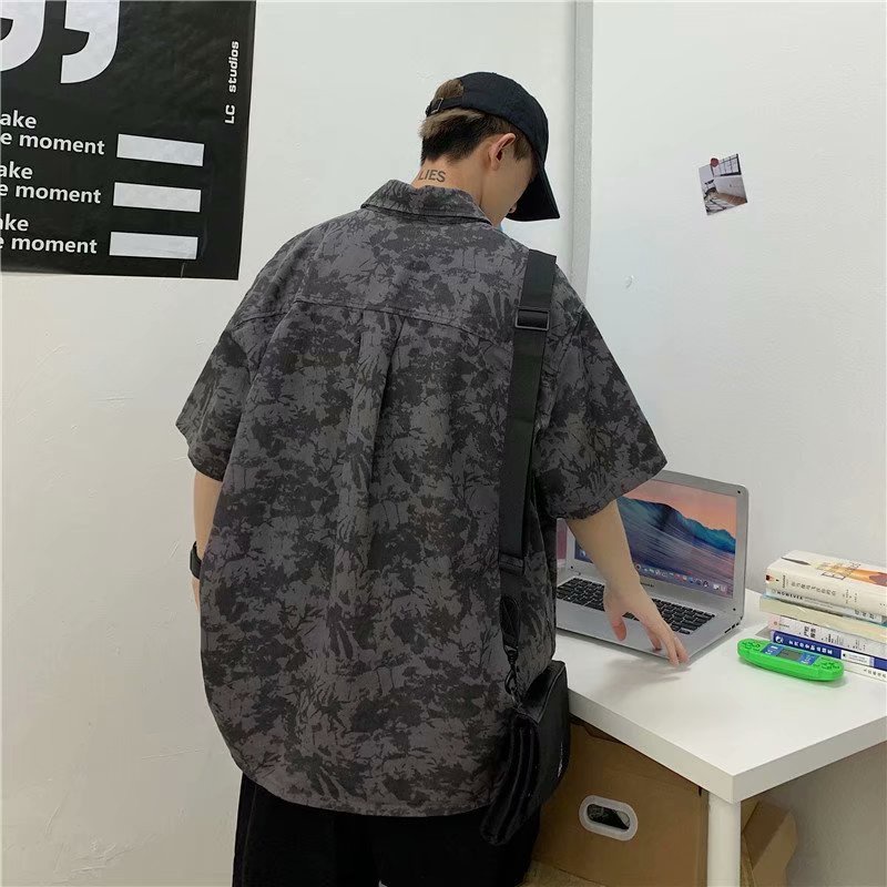 Áo Sơ Mi Nam Ngắn Tay Cổ Bẻ Thời Trang Hàn Hàn Quốc áo thun kiểu nữ Unisex Bigsize Simple cổ tròn  áo phong rộng nam