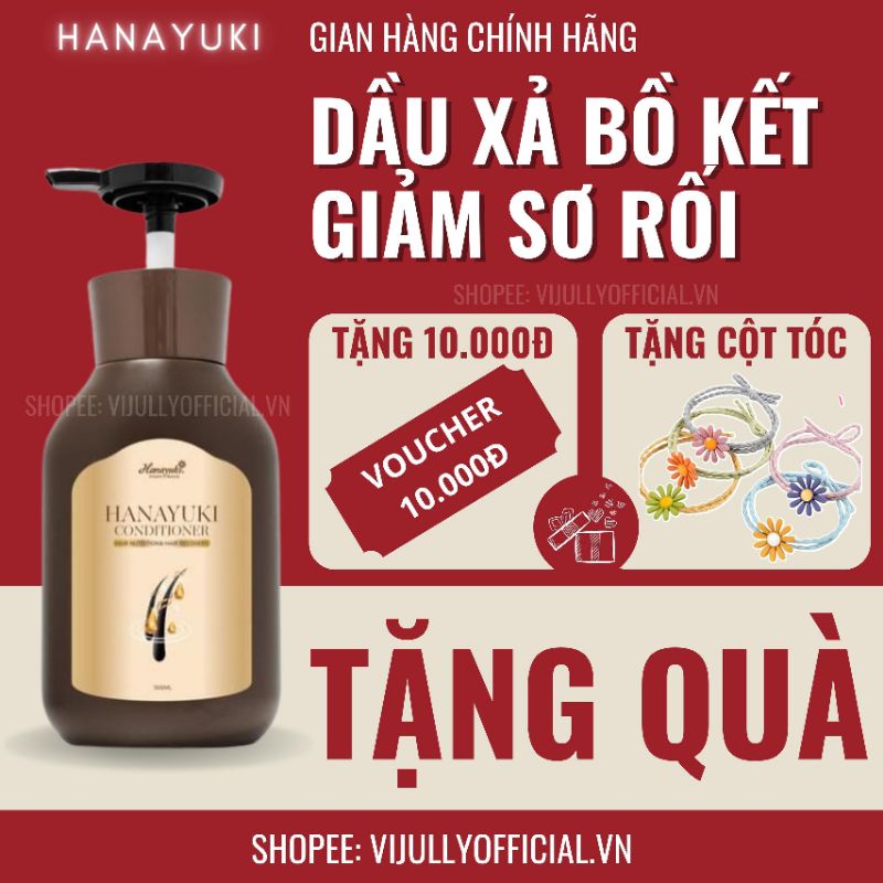 Dầu xả bồ kết Hanayuki chính hãng, phục hồi tóc hư tổn, giúp tóc suôn mượt bồng bềnh, giảm sơ rối, khô sơ, chẻ ngọn