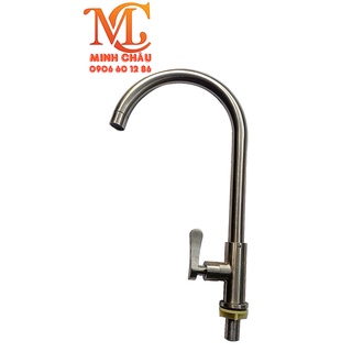 Vòi rửa chén bát lạnh inox 304 quay 360 độ dùng cho 2 hộc chậu,vòi rửa chén bát xả lạnh cắm chậu inox sus 304