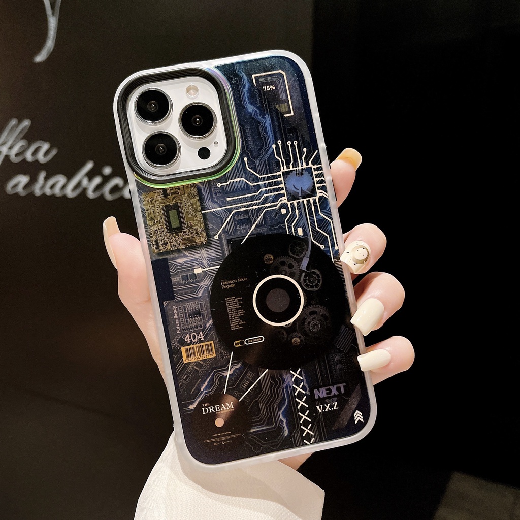 Ốp Điện Thoại Silicon Tpu Mềm Chống Sốc Chống Rơi In Hình Âm Nhạc Laser 2 Trong 1 Cho iPhone 14 13 12 11 Pro XS Max XR Plus