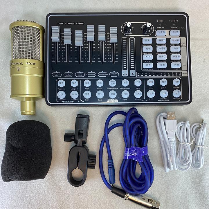 Combo micro thu âm AQTA AQ220 và sound card H9