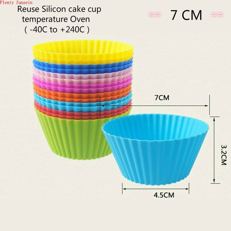 Khuôn silicon hình tròn, sao, trái tim làm bánh cupcake, muffin và ăn dặm cho bé