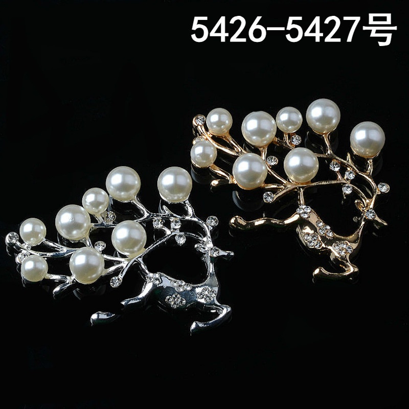 (1 cái)Phiến đúc kim loại con hươu phối ngọctrai 52*37mm, Nguyên liệu DIY