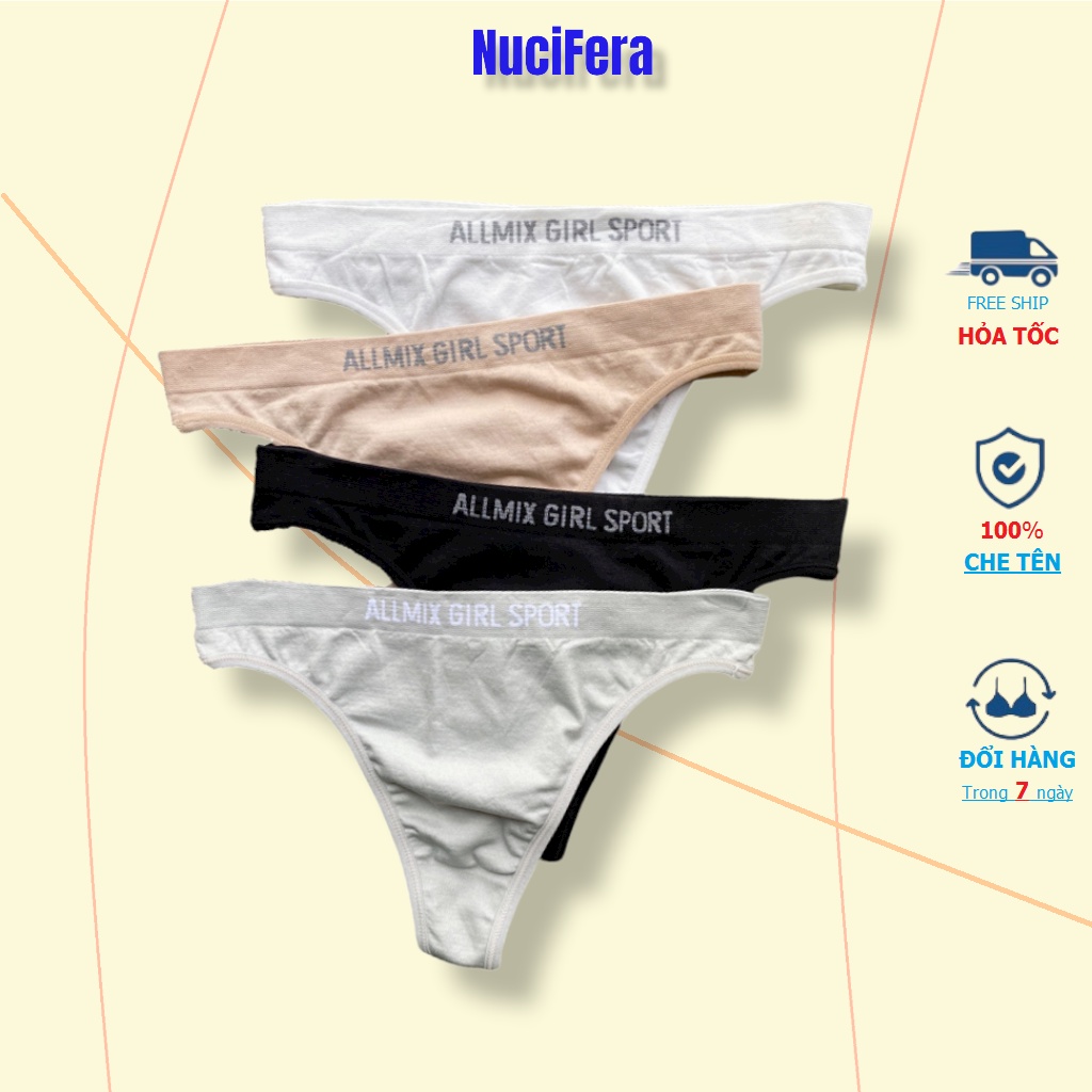 Quần lọt khe cotton cạp nhỏ co dãn nhiều MIX Girl Sport_NuciFera